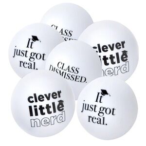 Amscan Bold Black & White Pong Balls - 1.5" (Pack of 6) College Graduation Gift